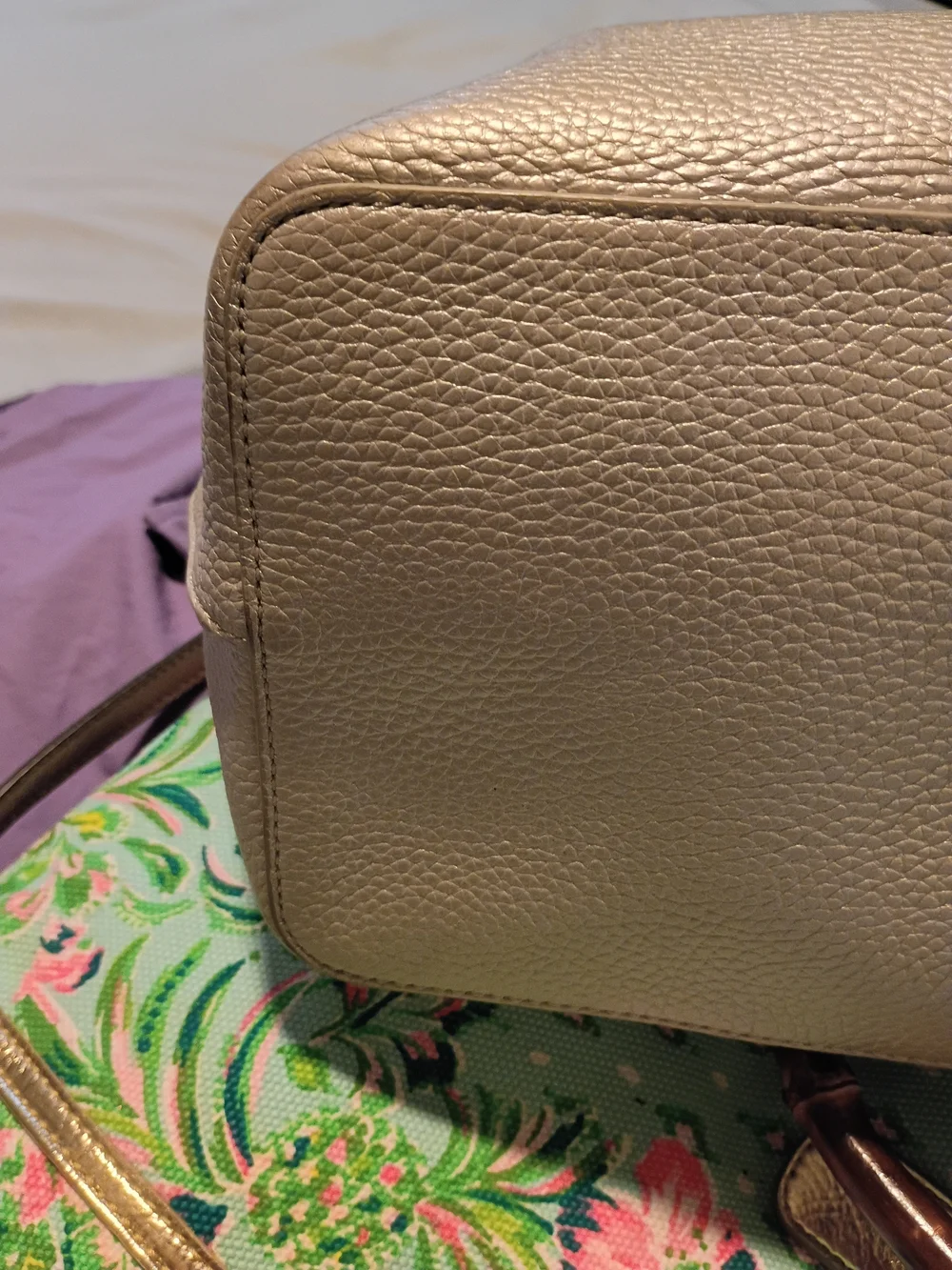 Tory Burch Metallic Silver Pebbled Leather Tote NWOT